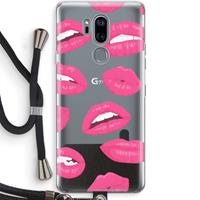 CaseCompany Bite my lip: LG G7 Thinq Transparant Hoesje met koord