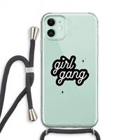 CaseCompany Girl Gang: iPhone 11 Transparant Hoesje met koord