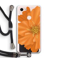 CaseCompany Orange Ellila flower: Pixel 3 XL Transparant Hoesje met koord