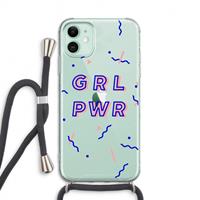 CaseCompany GRL PWR: iPhone 11 Transparant Hoesje met koord