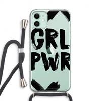 CaseCompany Girl Power #2: iPhone 11 Transparant Hoesje met koord