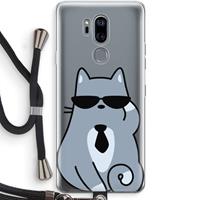 CaseCompany Cool cat: LG G7 Thinq Transparant Hoesje met koord