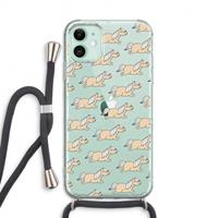 CaseCompany Ponys: iPhone 11 Transparant Hoesje met koord