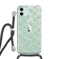 CaseCompany Dinos: iPhone 11 Transparant Hoesje met koord