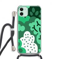 CaseCompany Bushes: iPhone 11 Transparant Hoesje met koord