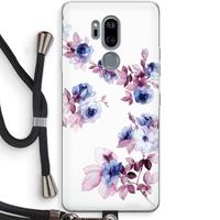 CaseCompany Waterverf bloemen: LG G7 Thinq Transparant Hoesje met koord