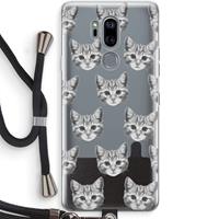 CaseCompany Kitten: LG G7 Thinq Transparant Hoesje met koord