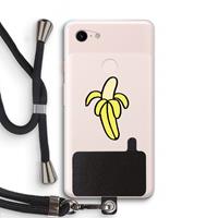 CaseCompany Banana: Pixel 3 XL Transparant Hoesje met koord