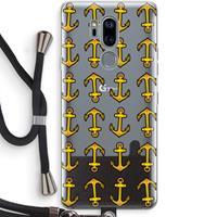 CaseCompany Musketon Anchor: LG G7 Thinq Transparant Hoesje met koord