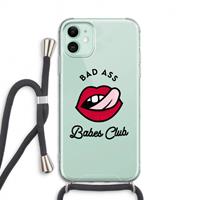 CaseCompany Badass Babes Club: iPhone 11 Transparant Hoesje met koord