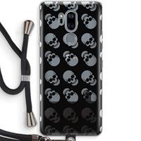 CaseCompany Musketon Skulls: LG G7 Thinq Transparant Hoesje met koord