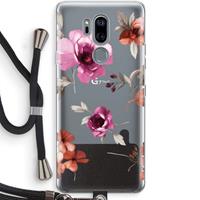 CaseCompany Geschilderde bloemen: LG G7 Thinq Transparant Hoesje met koord
