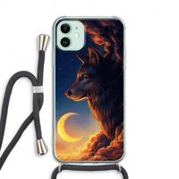 CaseCompany Night Guardian: iPhone 11 Transparant Hoesje met koord