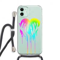 CaseCompany Hold My Heart: iPhone 11 Transparant Hoesje met koord