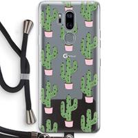 CaseCompany Cactus Lover: LG G7 Thinq Transparant Hoesje met koord