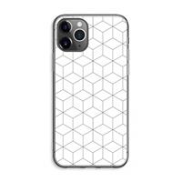 CaseCompany Zwart-witte kubussen: iPhone 11 Pro Max Transparant Hoesje