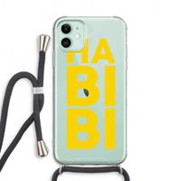 CaseCompany Habibi Blue: iPhone 11 Transparant Hoesje met koord