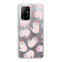 CaseCompany Hands pink: Oppo A94 5G Transparant Hoesje