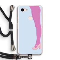 CaseCompany Pink panty: Pixel 3 XL Transparant Hoesje met koord