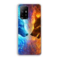 CaseCompany Fire & Ice: Oppo A94 5G Transparant Hoesje