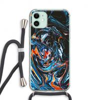 CaseCompany Black Unicorn: iPhone 11 Transparant Hoesje met koord