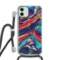 CaseCompany Chameleon Sun: iPhone 11 Transparant Hoesje met koord