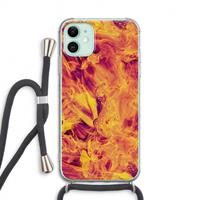 CaseCompany Eternal Fire: iPhone 11 Transparant Hoesje met koord