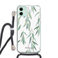 CaseCompany Branch up your life: iPhone 11 Transparant Hoesje met koord