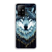 CaseCompany Darkness Wolf: Oppo A94 5G Transparant Hoesje