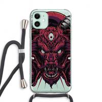 CaseCompany Hell Hound and Serpents: iPhone 11 Transparant Hoesje met koord