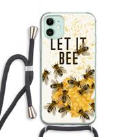 CaseCompany Let it bee: iPhone 11 Transparant Hoesje met koord