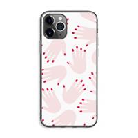 CaseCompany Hands pink: iPhone 11 Pro Max Transparant Hoesje