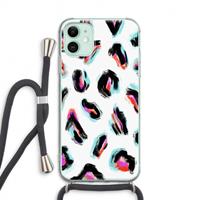 CaseCompany Cheetah color: iPhone 11 Transparant Hoesje met koord