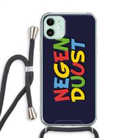 CaseCompany 90's One: iPhone 11 Transparant Hoesje met koord