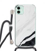 CaseCompany Elegante marmer: iPhone 11 Transparant Hoesje met koord