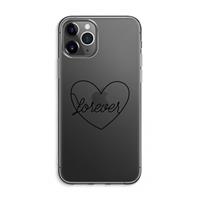 CaseCompany Forever heart black: iPhone 11 Pro Max Transparant Hoesje