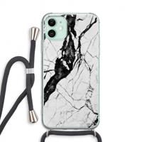 CaseCompany Witte marmer 2: iPhone 11 Transparant Hoesje met koord