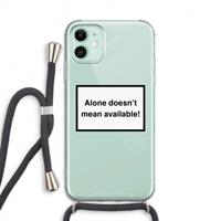 CaseCompany Alone: iPhone 11 Transparant Hoesje met koord