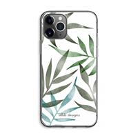CaseCompany Tropical watercolor leaves: iPhone 11 Pro Max Transparant Hoesje