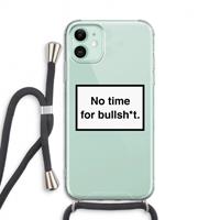 CaseCompany No time: iPhone 11 Transparant Hoesje met koord