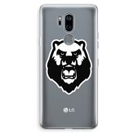 CaseCompany Angry Bear (white): LG G7 Thinq Transparant Hoesje