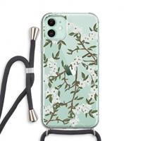 CaseCompany Blossoming spring: iPhone 11 Transparant Hoesje met koord