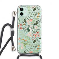 CaseCompany Sweet little flowers: iPhone 11 Transparant Hoesje met koord