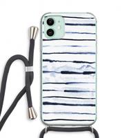 CaseCompany Ink Stripes: iPhone 11 Transparant Hoesje met koord