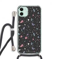 CaseCompany Terrazzo N°16: iPhone 11 Transparant Hoesje met koord