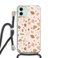 CaseCompany Terrazzo N°18: iPhone 11 Transparant Hoesje met koord