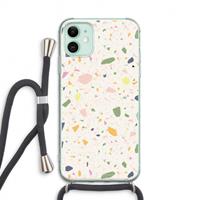 CaseCompany Terrazzo N°21: iPhone 11 Transparant Hoesje met koord