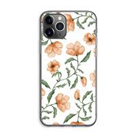 CaseCompany Peachy flowers: iPhone 11 Pro Max Transparant Hoesje