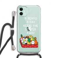 CaseCompany Bento a day: iPhone 11 Transparant Hoesje met koord