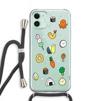 CaseCompany Happy bento friends: iPhone 11 Transparant Hoesje met koord